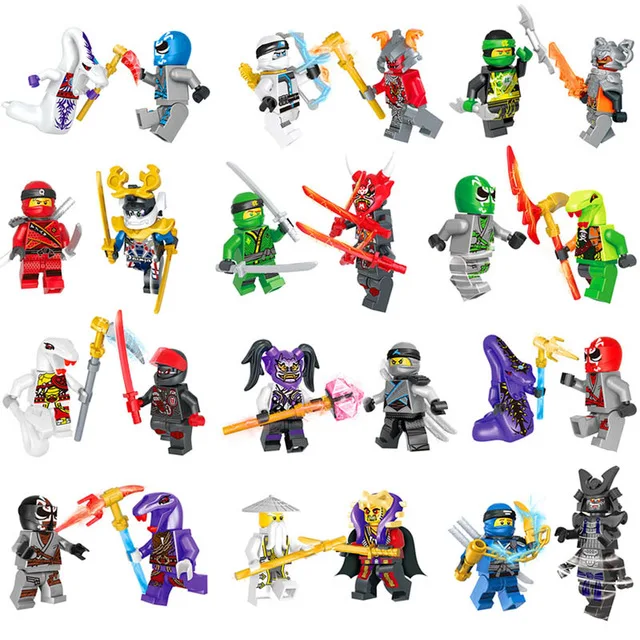 24 шт. Ninjago Ghost Evil Ninja Pythor Chop'rai Mezmo Serpentine Army Figure Building Block Toy совместима с legoing|Блочные