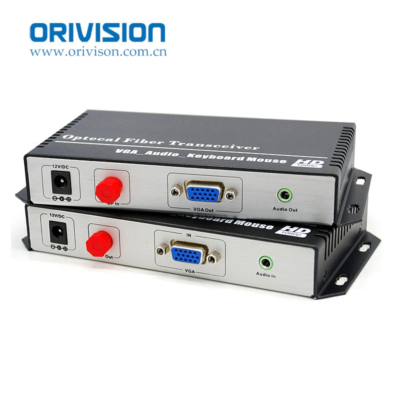 

1080P VGA KVM Fiber Optic Extender 20KM with Keyboard/Mouse USB Port