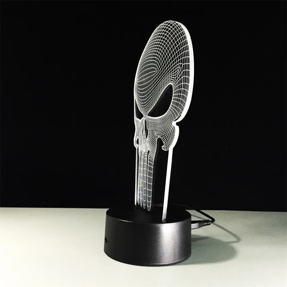 3D лампа &quotХэллоуин&quot Каратель ночник настольная светодиодный luz de noche Хэллоуин