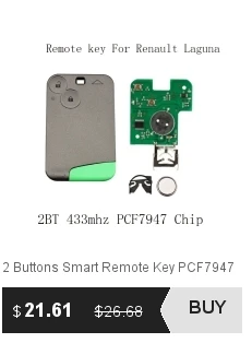 2 кнопки умный дистанционный ключ PCF7947 чип 433 МГц костюм для Renault Лагуна Espace 2001-2006 смарт-карта дистанционного Fob автомобильный Стайлинг
