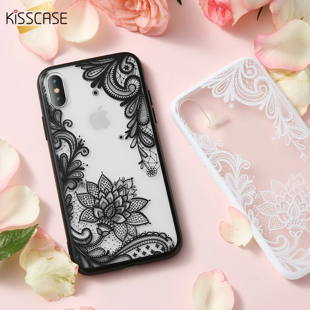KISSCASE случаи Роскошный телефон чехол на айфон X XR XS Max 5 SE 6 6s 7 8 Plus кружевное платье с