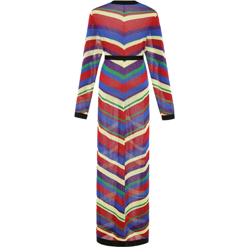 

Newest Hot Sale Fashion Multicolour Women Coat Summer Sexy Deep V Neck Belt Long Sleeve Slim Elegant Long Coats Wholesale