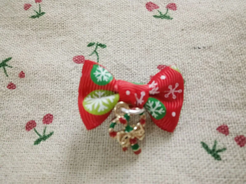 Рождественские банты для груминга собак и кошек милые аксессуары щенков котят 20