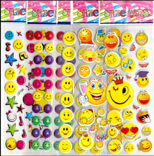 20 шт. 3D наклейки с мультяшным смайликом для детей дошкольного возраста украшения