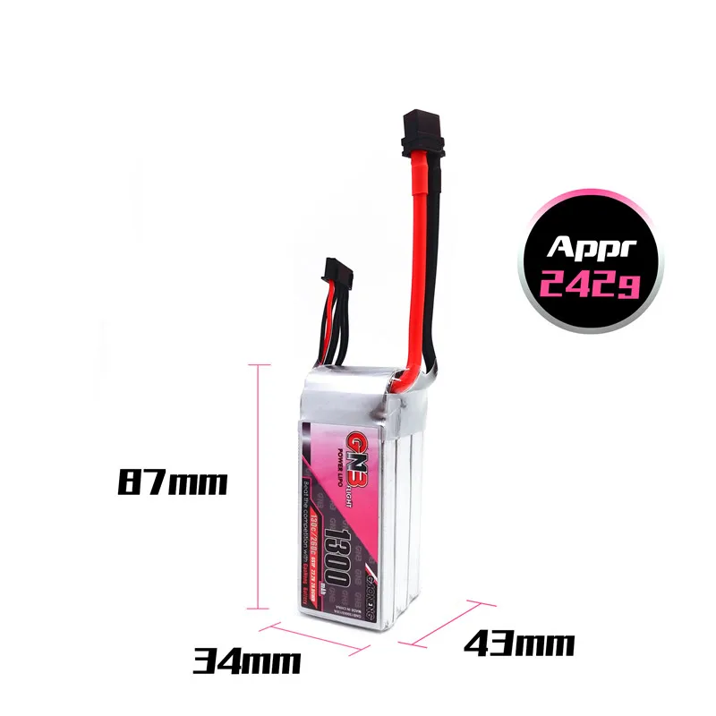 Gaoneng 1300 мАч 6S1P 22 2 в 130C/260C Быстрая зарядка Lipo батарея с разъемом XT60 для FPV гоночного