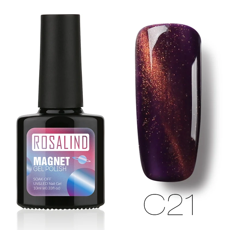 ROSALIND гель 1S 10 мл кошачьи глаза магнит C01 30 УФ светодиодный Гель лак для ногтей