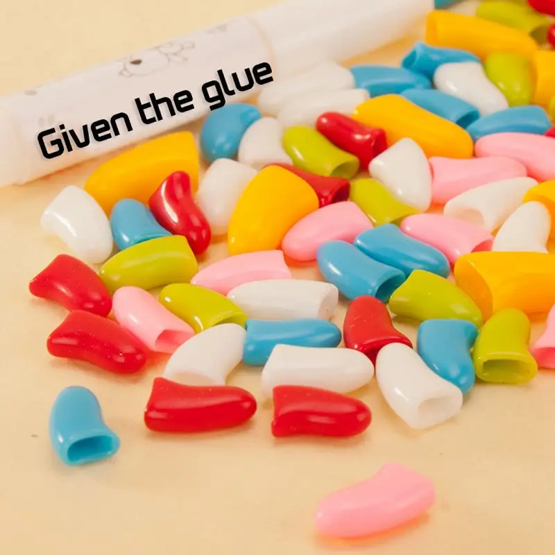 Распродажа 20 шт./лот красочные мягкие резиновые Когти для собак кошек котят