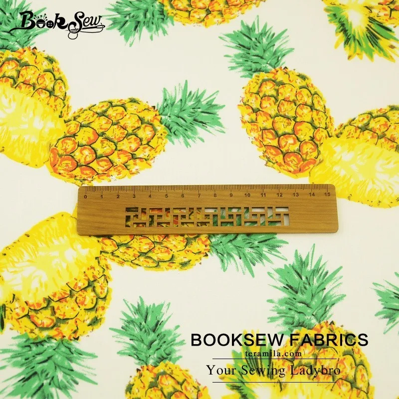 Booksew 100% хлопчатобумажная Поплиновая ткань с изображением ананасов для шитья