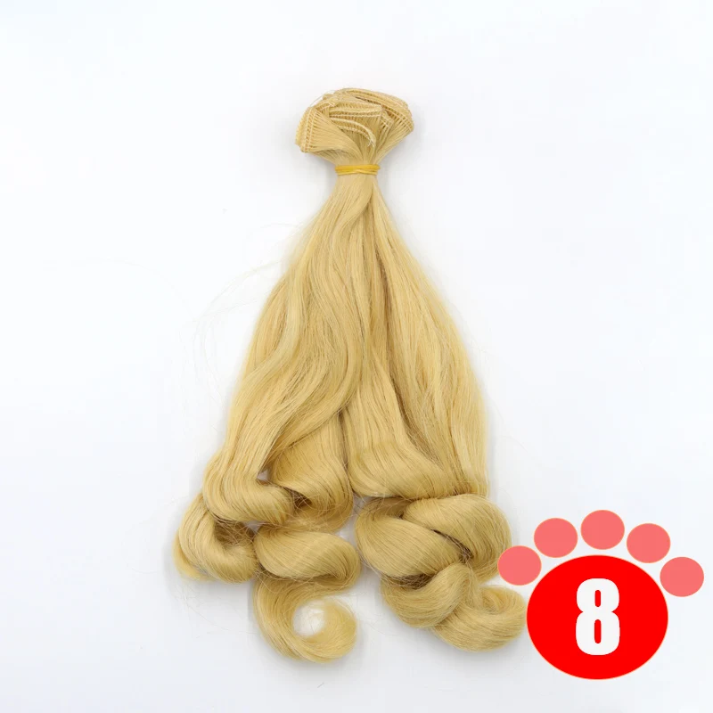 colour 8 Msiredoll bjd парик аксессуары 1 шт. 20*100 см кукла волосы для 1/3 1/4 1/6 1/12 градиент цвета курчавый bjd парики diy - Цвет: colour 8