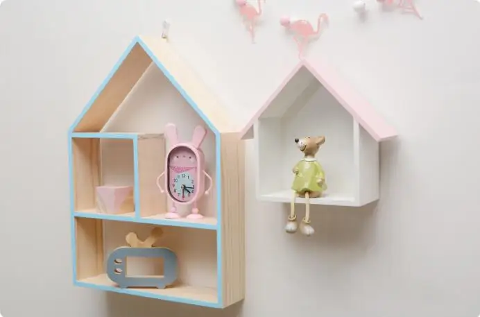1PC Wooden Hanging Decorative Storage Box Case Holder Wall House Pattern Racks MA 027 | Дом и сад