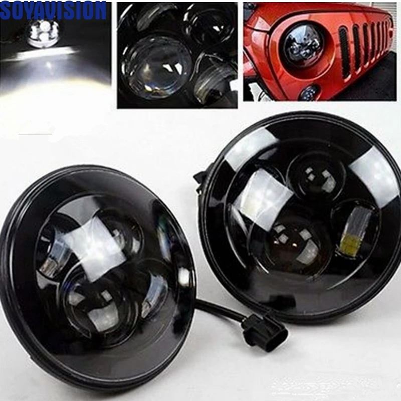 Круглая светодиодная фара 7 дюймов для Jeep JK TJ налобный фонарь Wrangler 97 18 Hummer Toyota Defender