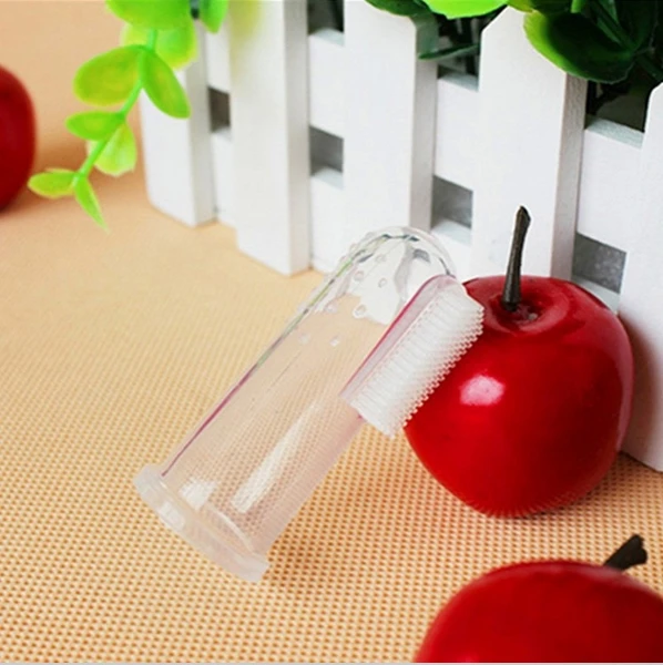 Мягкая безопасная силиконовая детская зубная щетка для пальцев детский