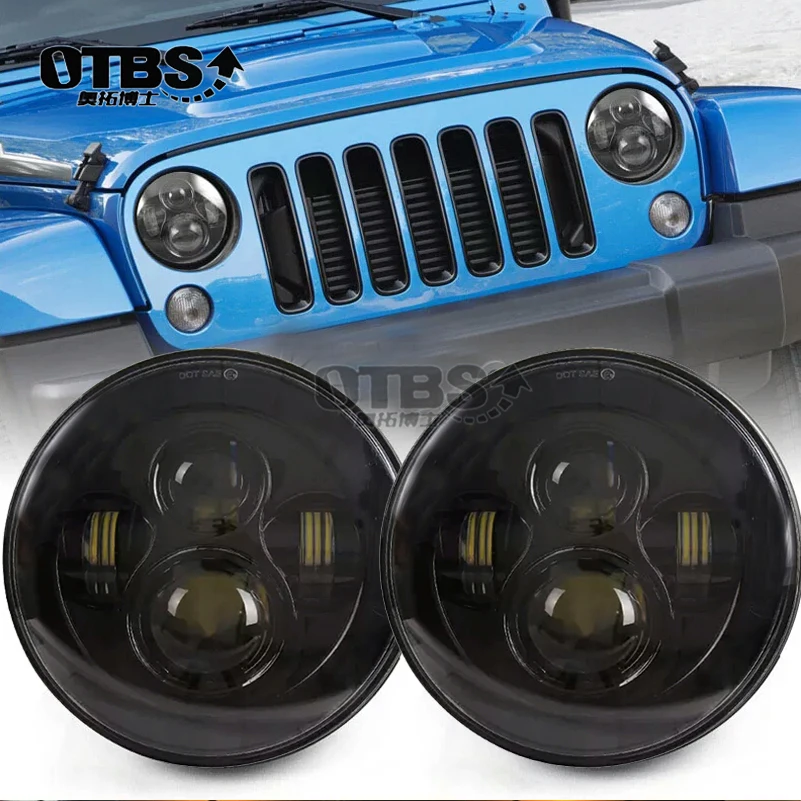 OTBS 7 "светодиодный налобный фонарь для Jeep Wrangler CJ-5 CJ-7 1997-2017 TJ LJ JK JKU Rubicon Sahara |