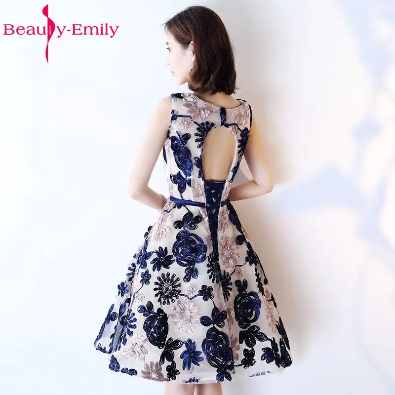 Женское Короткое платье без рукавов Beauty Emily трапециевидной формы с круглым