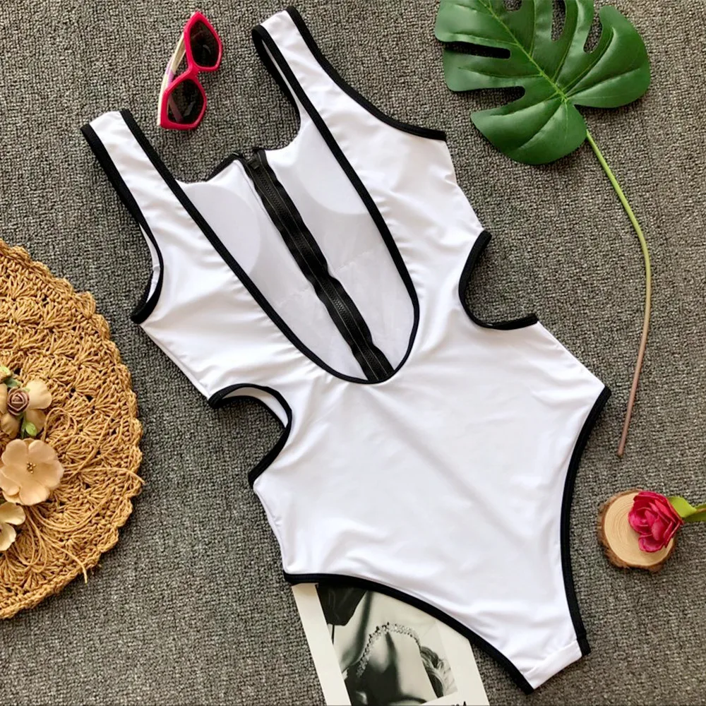 One Piece Swimsuits for Women High Cut White Red Solid Bikini Brazilian Girls micro Swimwear 2018 Sexy Swimming Suit | Спорт и