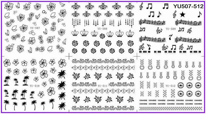 Наклейка для ногтей 6 цветов трава Пальма|nail transfer|water decalslot water decal |