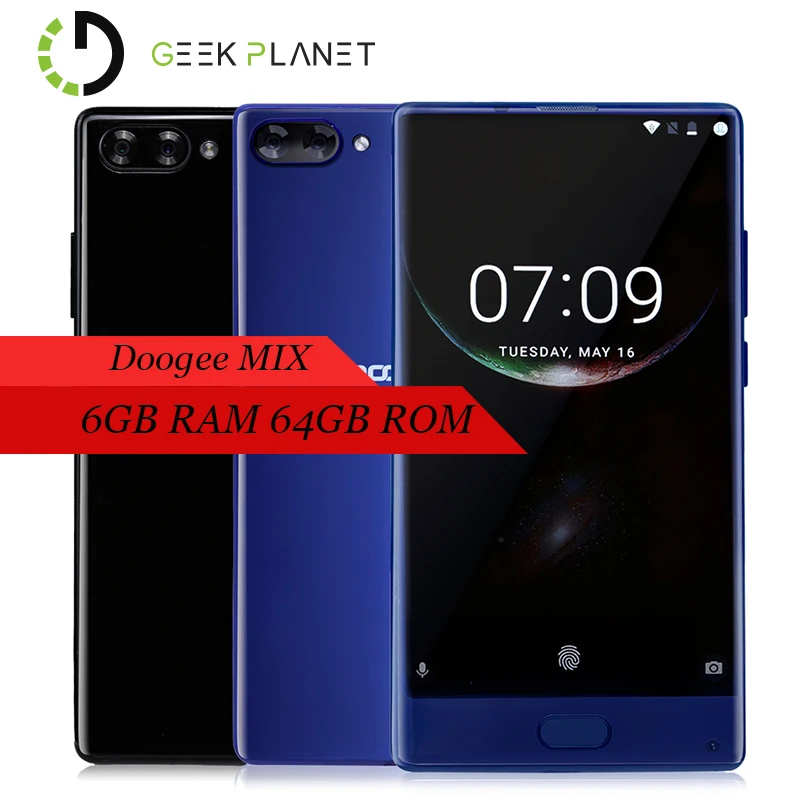 Doogee Mix 6 ГБ Оперативная память + 64 Встроенная helio P25 Android 7.0 mtk6757cd 2.5 ГГц Octa Core 5.5 дюймов