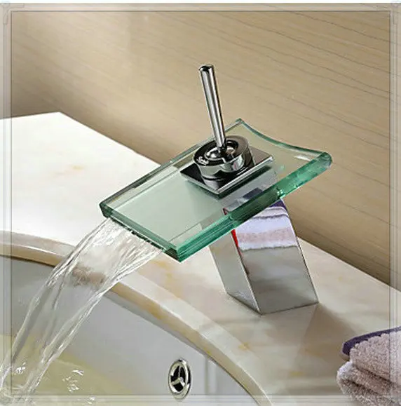 Contemporary Chrome Single Handle Glass Spray Bathroom Basin Sink Mixer Tap Faucet C8200 | Обустройство дома