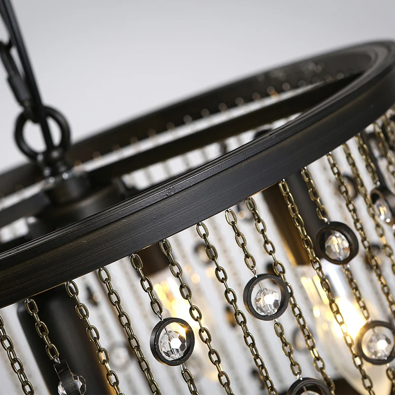 Z американская винтажная светодиодная Хрустальная свеча люстра с железной