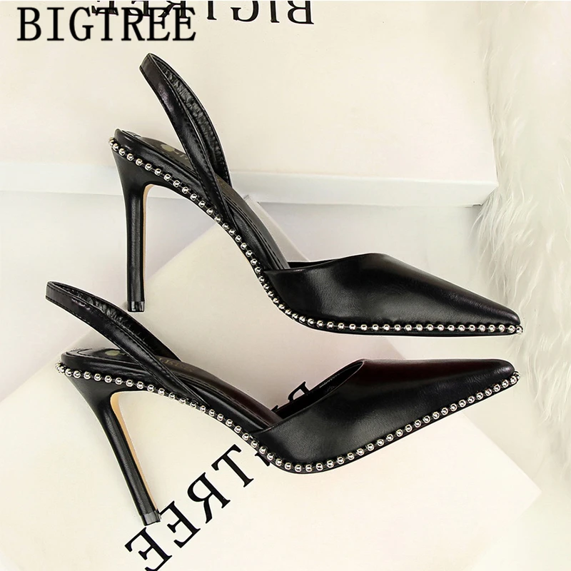 Bigtree/обувь Пикантные босоножки Женская обувь Летние дизайнерские сандалии