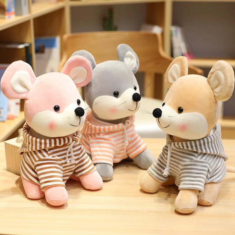 25 см/33 см Kawaii Mouse плюшевые игрушки одежда с набивным животным мышь для детей