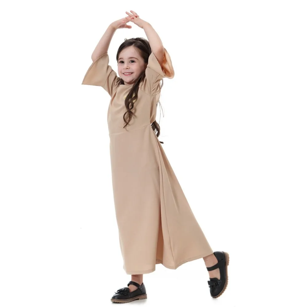 Мусульманские детские длинные платья Abaya длинное платье для девочек халат кимоно