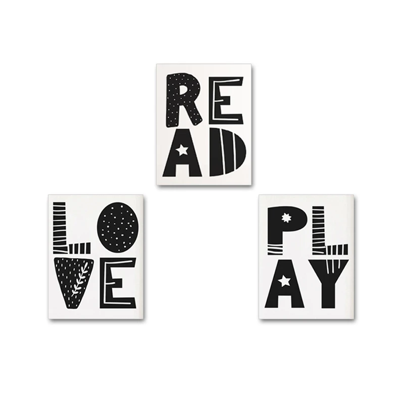 Современные Мультяшные картины с надписью Love Read для детской комнаты