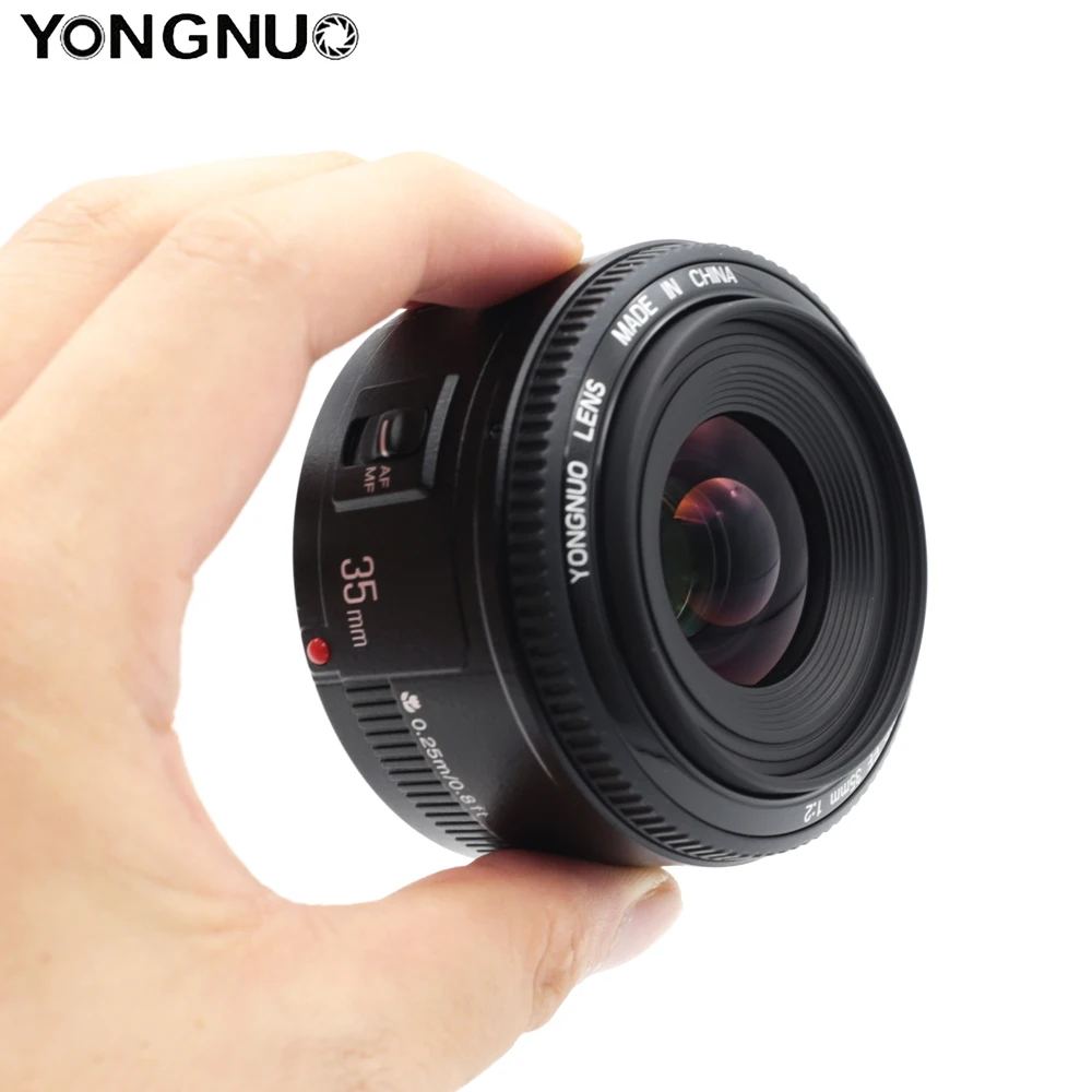 YN35mm F2 YONGNUO объектив камеры для Nikon Canon EOS YN35MM объективы AF MF широкоугольный 600D 60D 5DII 5D
