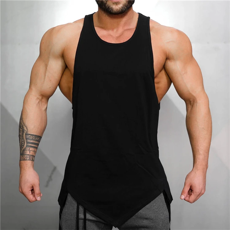 

Muscleguys Brand Clothing Fitness Mens Tank Top Plain Bodybuilding Cotton Sleeveless Shirt Gyms Stringer Tanktop Muscle Vest