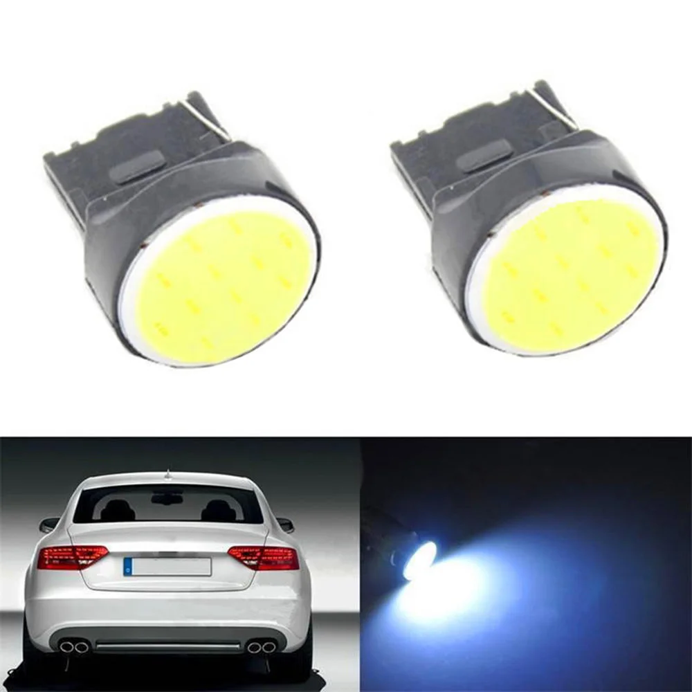 

4pcs T20 SMD COB 7440 7443 W21W LED Car Reverse Stop Breaking Light Rear Front Signal Turn White