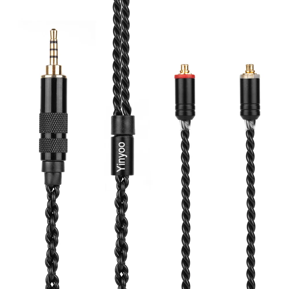 4 ядра 3 5 мм 2 MMCX кабель для Shure SE215 SE535 SE846 pin ZS10 ZST ZAR ES4 ZS6 наушники с черным и