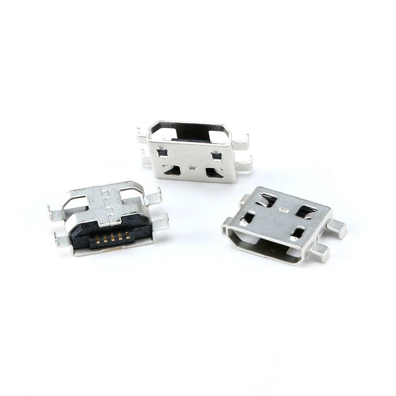 50 шт. разъем Micro USB 5pin Тяжелая пластина 0 8 мм B тип нет боковой Женский Разъем для