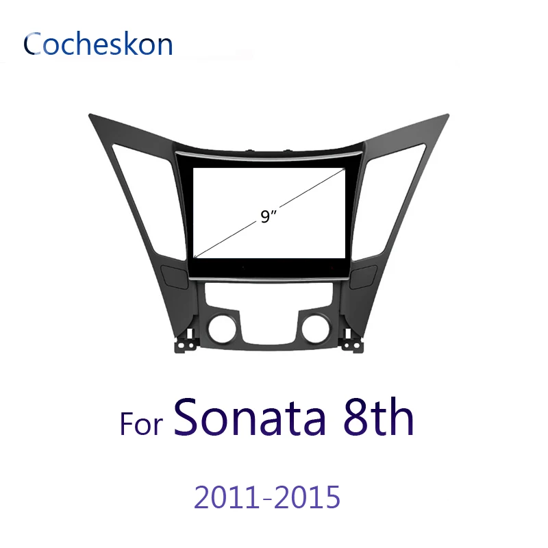 Для hyundai Sonata android 8-го поколения 2011-2015 2 din Автомобильная рамка для приборной доски 10