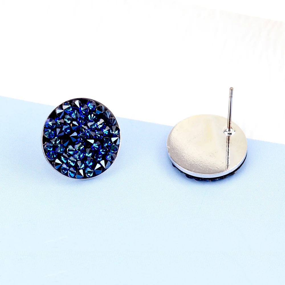 Фото Круглые серьги-гвоздики с кристаллами Swarovski №1