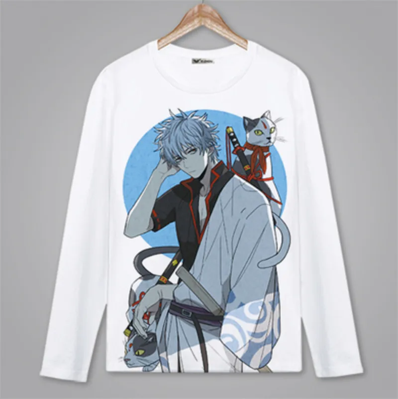 2 Весенне-осенняя футболка с длинными рукавами в стиле аниме GINTAMA; милая одежда унисекс; футболка из полиэстера для взрослых и детей; футболка в стиле Харадзюку для костюмированной вечеринки - Цвет: 2