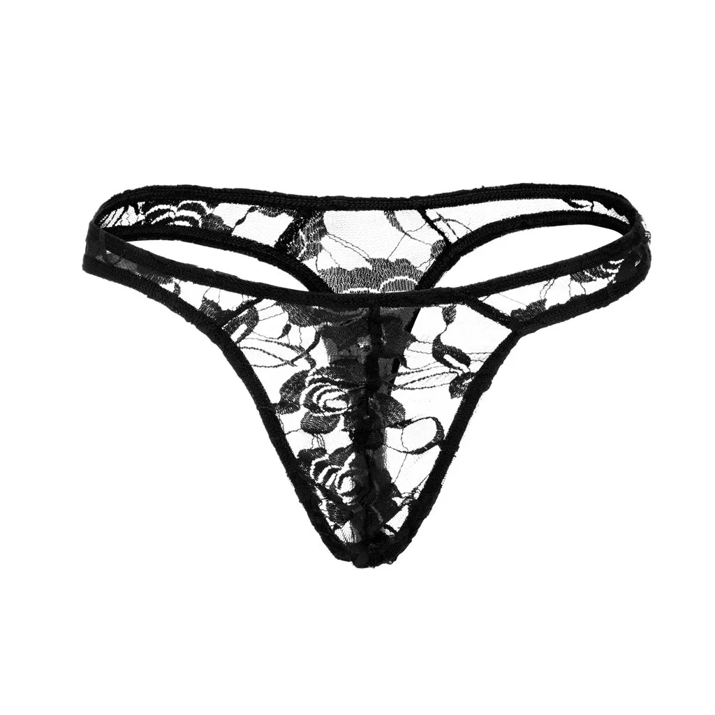 Мужские трусы сексуальное нижнее белье бриджи кружевные стринги мужские