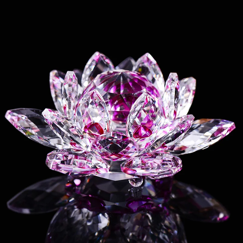 80-120 мм Кварцевый Хрустальный цветок Лотос для поделок стеклянные украшения