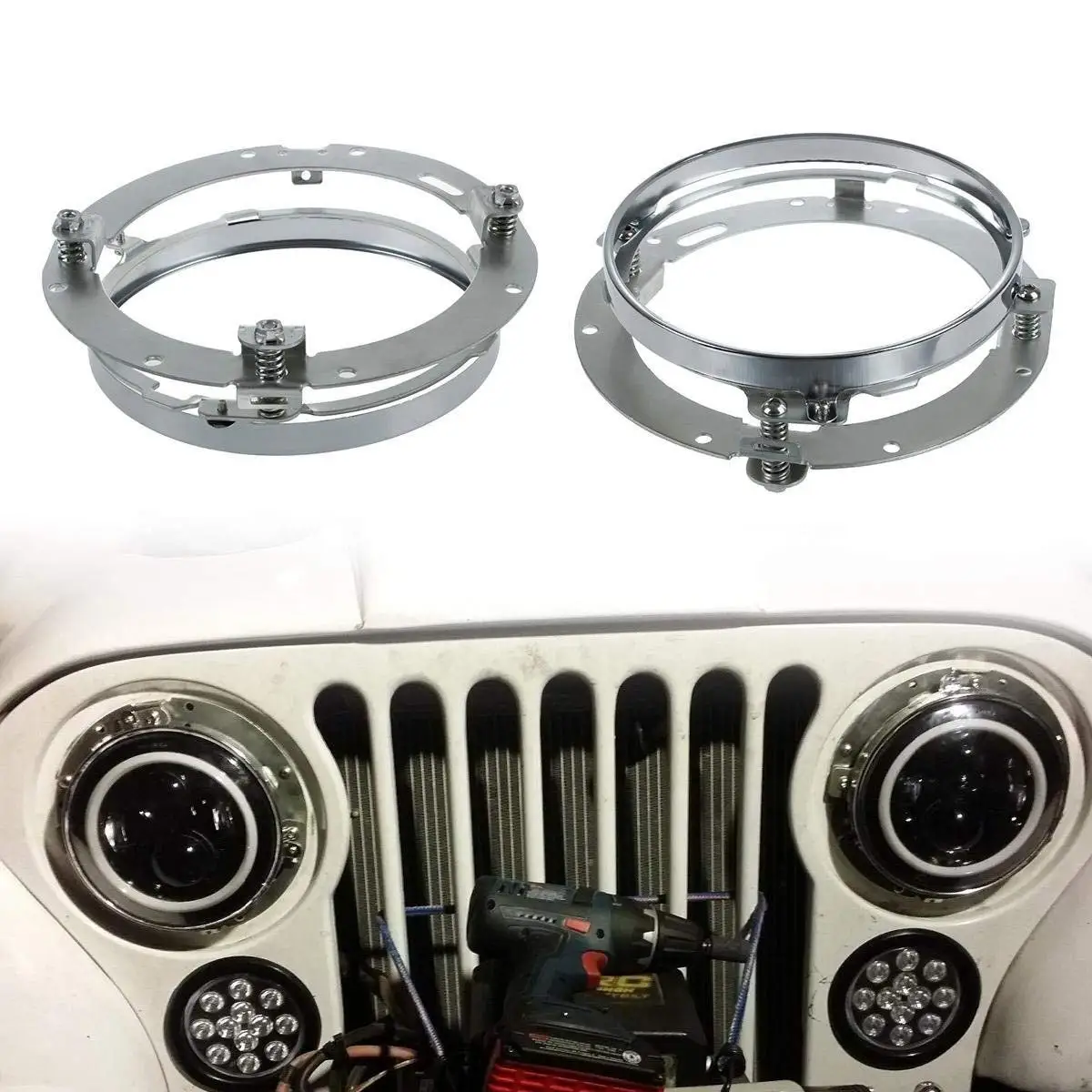 SHGO 7 inch круглые светодио дный фары Монтажный кронштейн кольцо для 2017 2007 Jeep Wrangler
