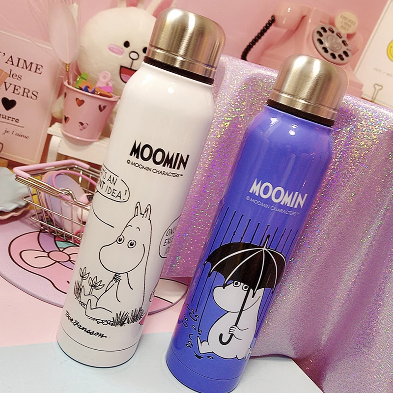 Moomin, прекрасный подарок для пары, студенческий, мультяшный, вакуумный, мини, для детей, коммерция, нержавеющая сталь, синий, розовый, термос, Copo, 280 мл