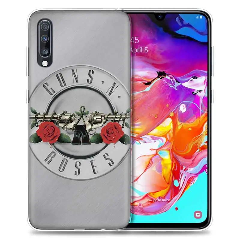 Пистолеты N Roses чехол для samsung Galaxy A50 A70 A80 A60 A40 A30 A20 A10 A50s A30s A20e A6 A8 плюс чехлы из ТПУ для телефона с отделениями для карт