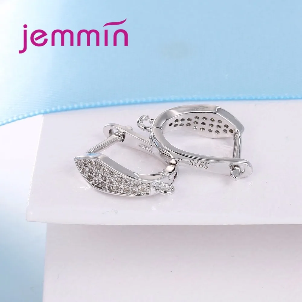 Женские серьги кольца из серебра 925 пробы с фианитом|hoop earrings|earrings forearrings for women |