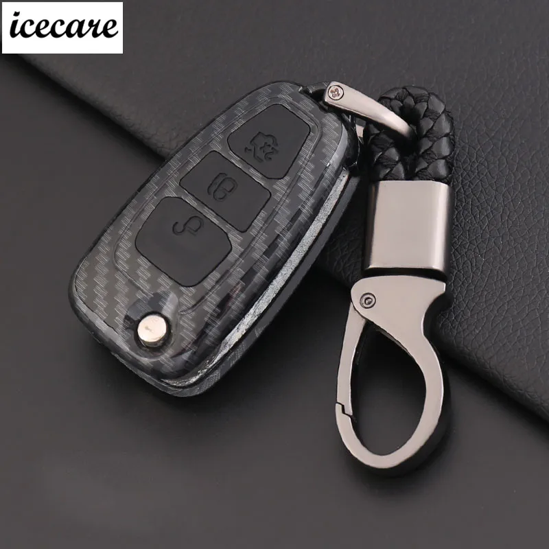 Автомобильный Стайлинг из углеродного волокна дистанционный брелок чехол для Ford