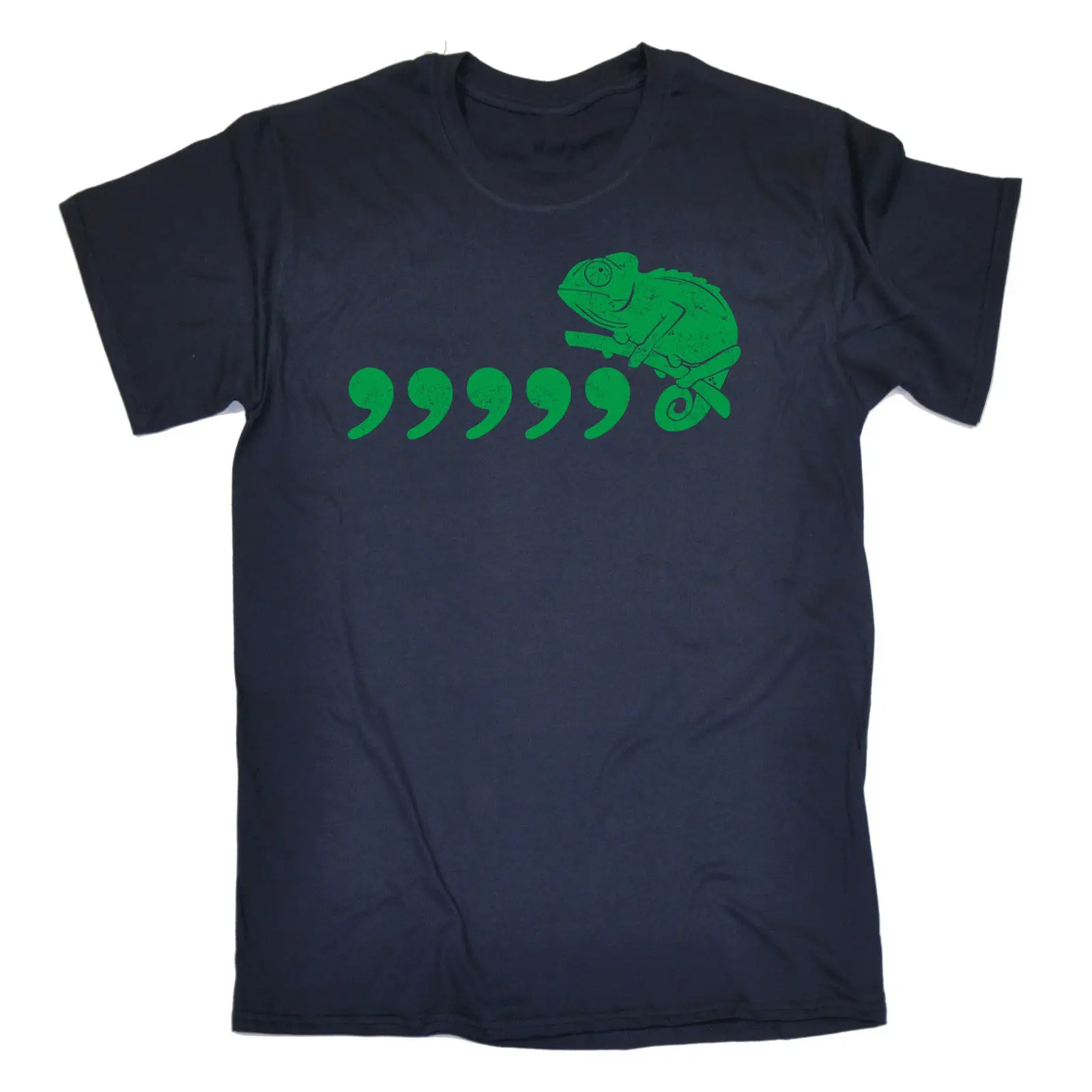 Мужская футболка Comma Хамелеон на день рождения 80s Pun Geek Nerd Clever Band Забавный подарок