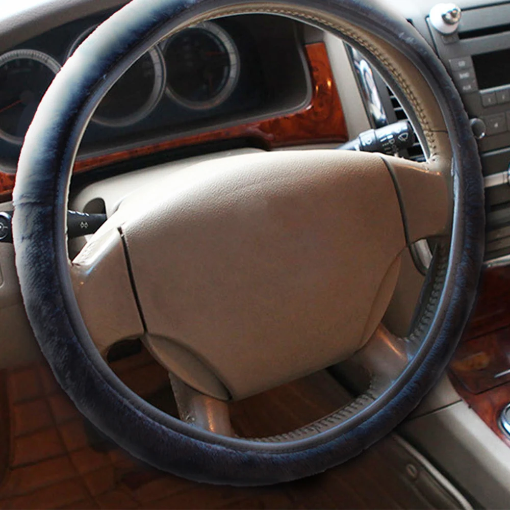 Универсальный чехол рулевого колеса автомобиля мягкий теплый шерстяной