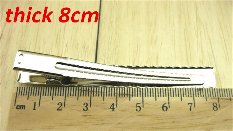 thicken 8cm 100 шт аксессуары для волос металлические клипсы зубы одиночные крапановые заколки повязка ручной работы для волос заколка для волос DIY 5 размеров - Цвет: thicken 8cm