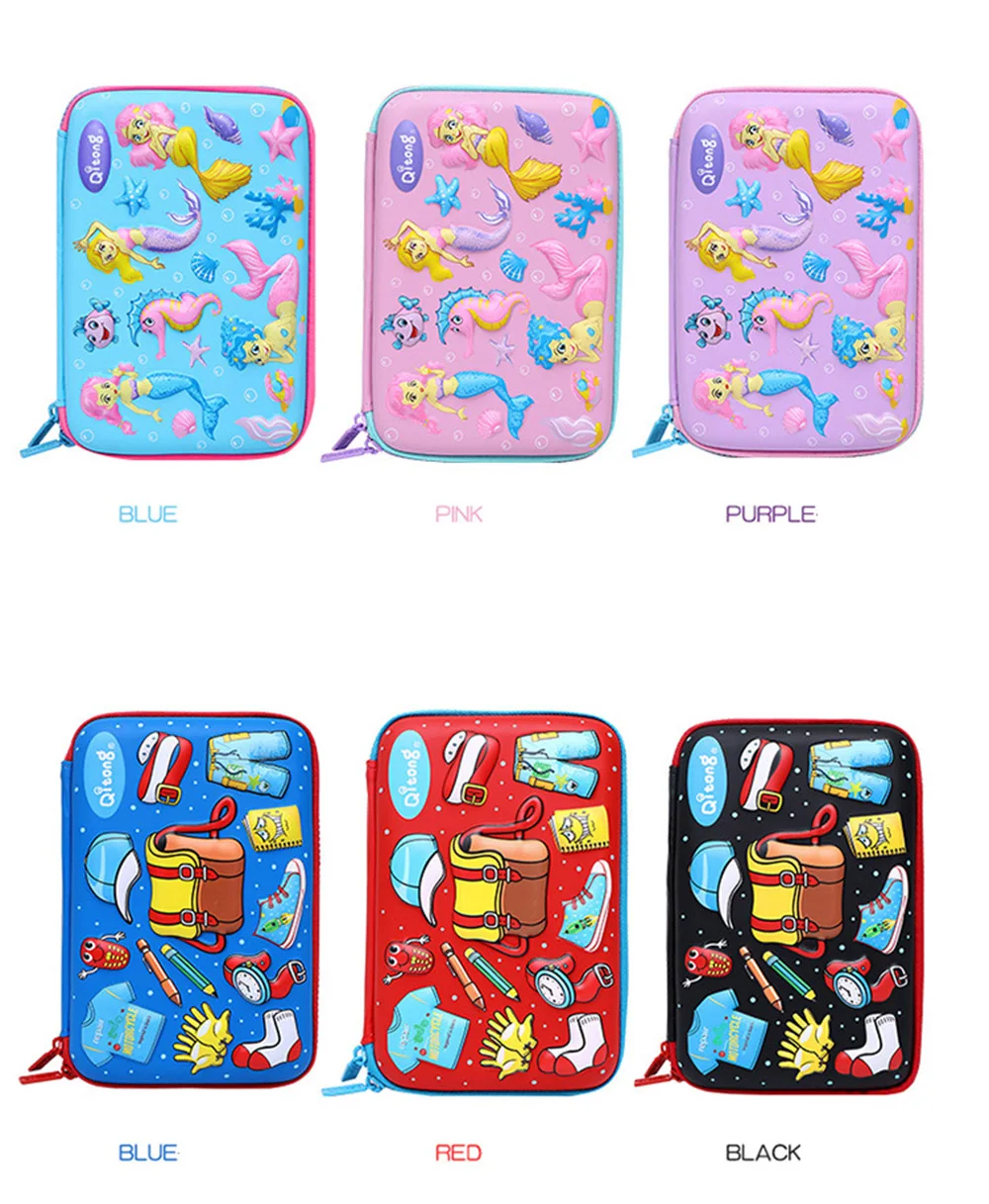 Kawaii 3D School Pencil Case for Girls Boys Penal Korean Pen Bag Cute EVA Large Makeup Pencilcase Pouch Stationery Box Penalties
