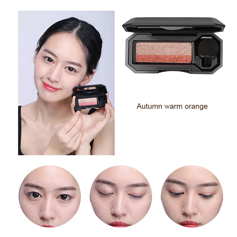 Двухцветные тени для век ленивых начинающих персиковый цвет земли с зеркальной