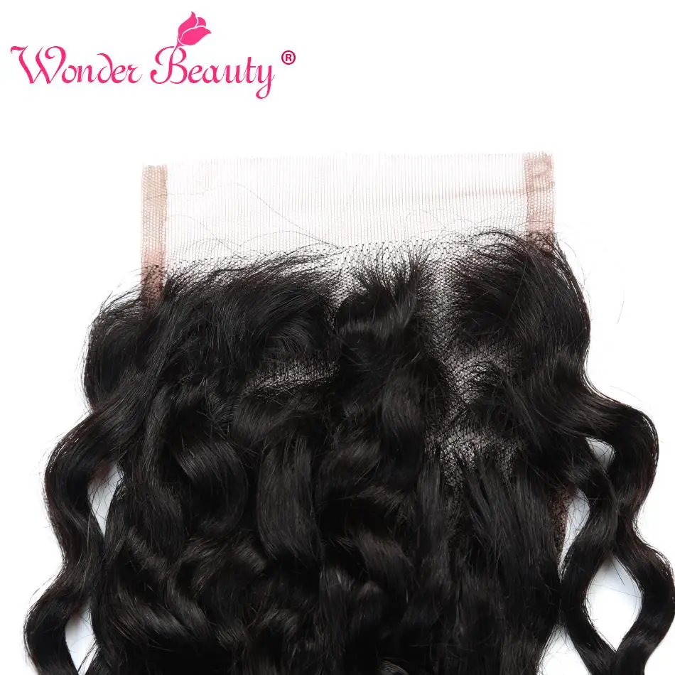 Wonder Beauty не Реми волосы бразильские волнистые кружевное закрытие 4x4 100%