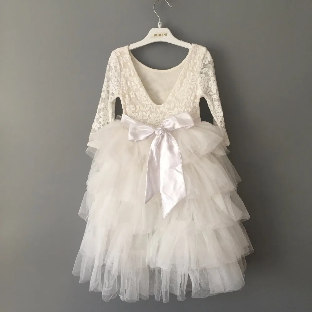 Children girls lace maxi dress kids long cake tutu princess with sashes toddler birthday party vestido | Детская одежда и обувь