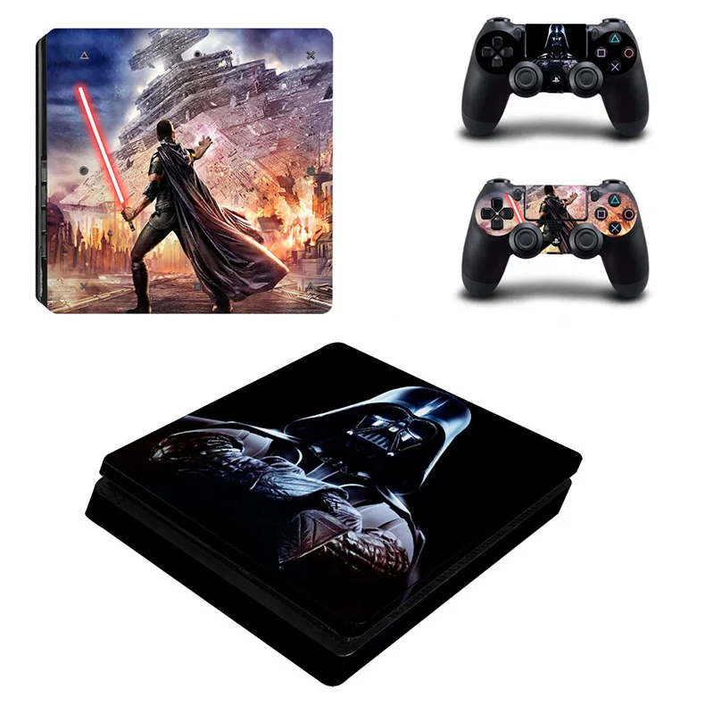 PS4 тонкая кожа Звездные войны стикер s Play станция 4 тонкие виниловые наклейки стикер для playstadi4 тонкая консоль и два контроллера